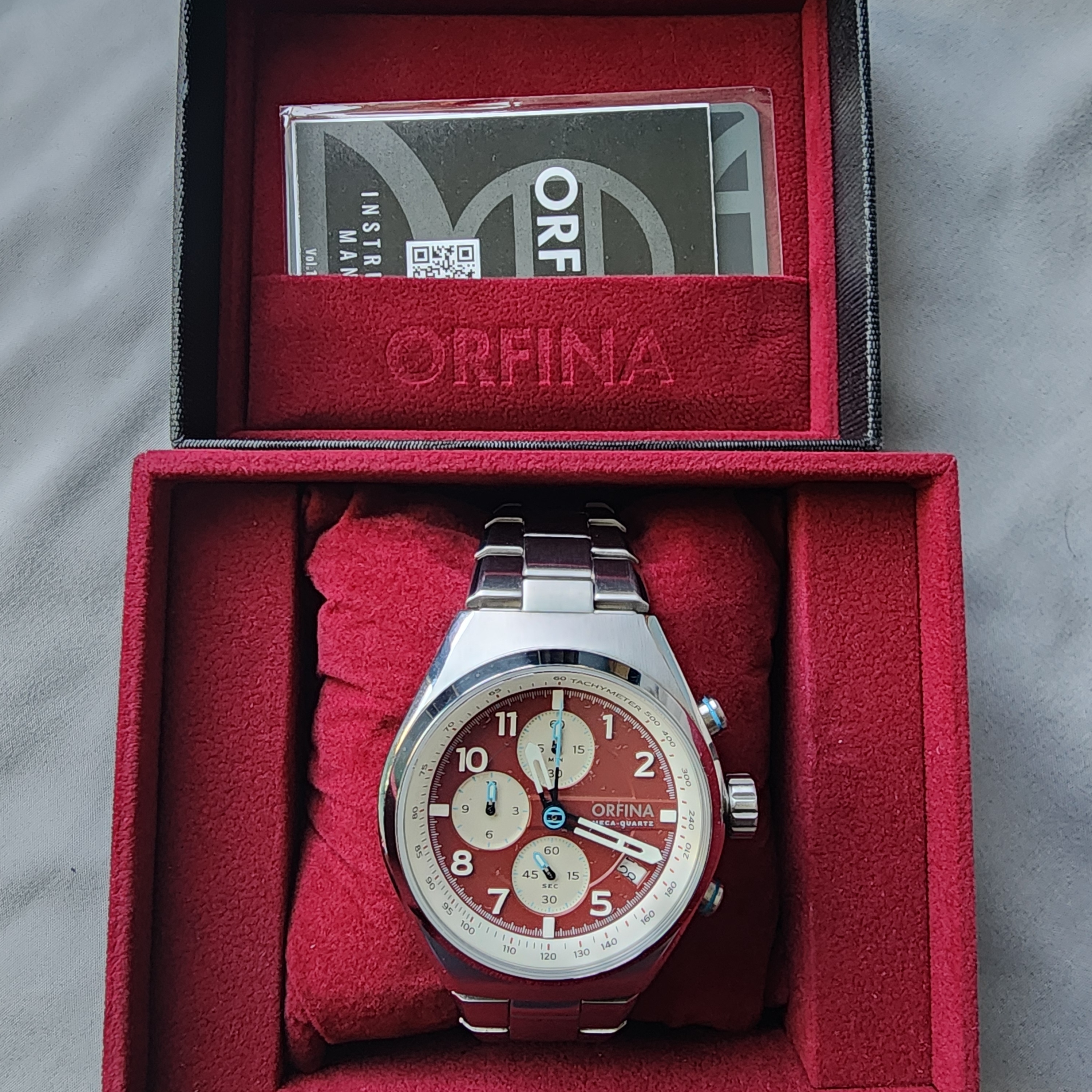 Red And Silver Men's Watch